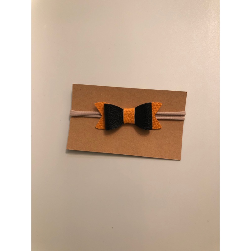 The Owl’s Nest Baby Headband with Bow Black & Orange