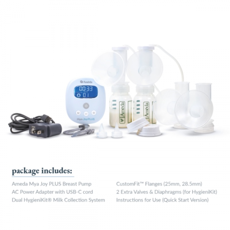 Ameda Mya Joy Plus Double Electric Breast Pump with Tote Bag, Cool ‘N Carry & Manual Breast Pump Brand New Open Box