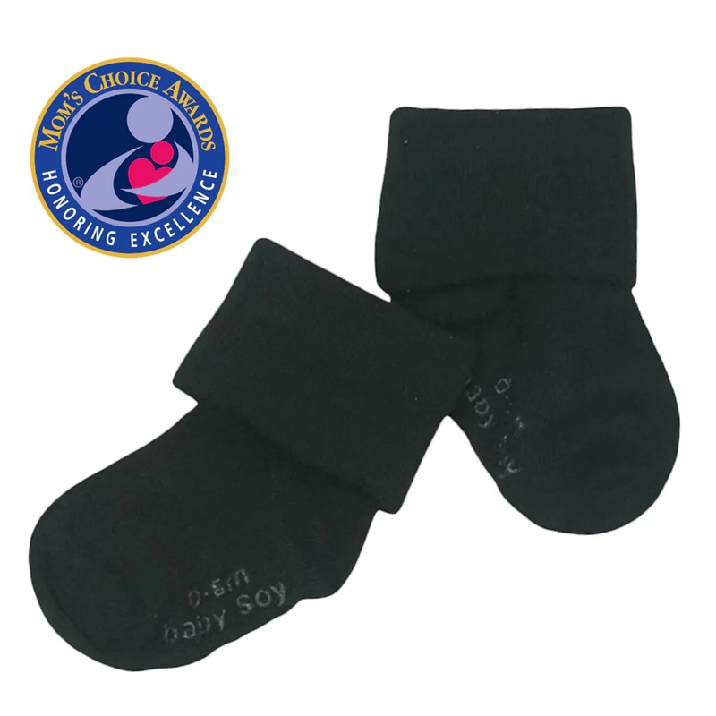 Babysoy Baby Solid Colored Non-Slip Stay-on Socks Indigo 0-6 Months