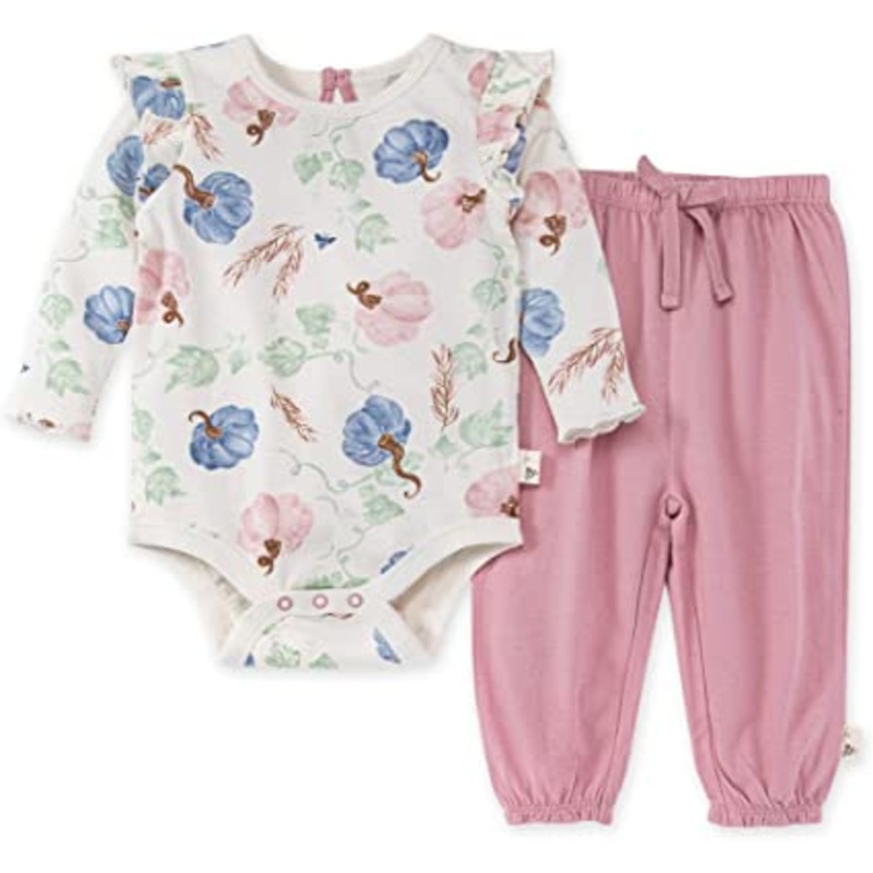 Burt’s Bees Baby Fairytale Pumpkins Bodysuit & Pant Set 0-3 Months