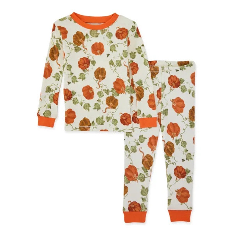 Burt’s Bees Baby Organic Cotton Snug Fit Tee & Pant PJ Set 12 Months Turkey Trot