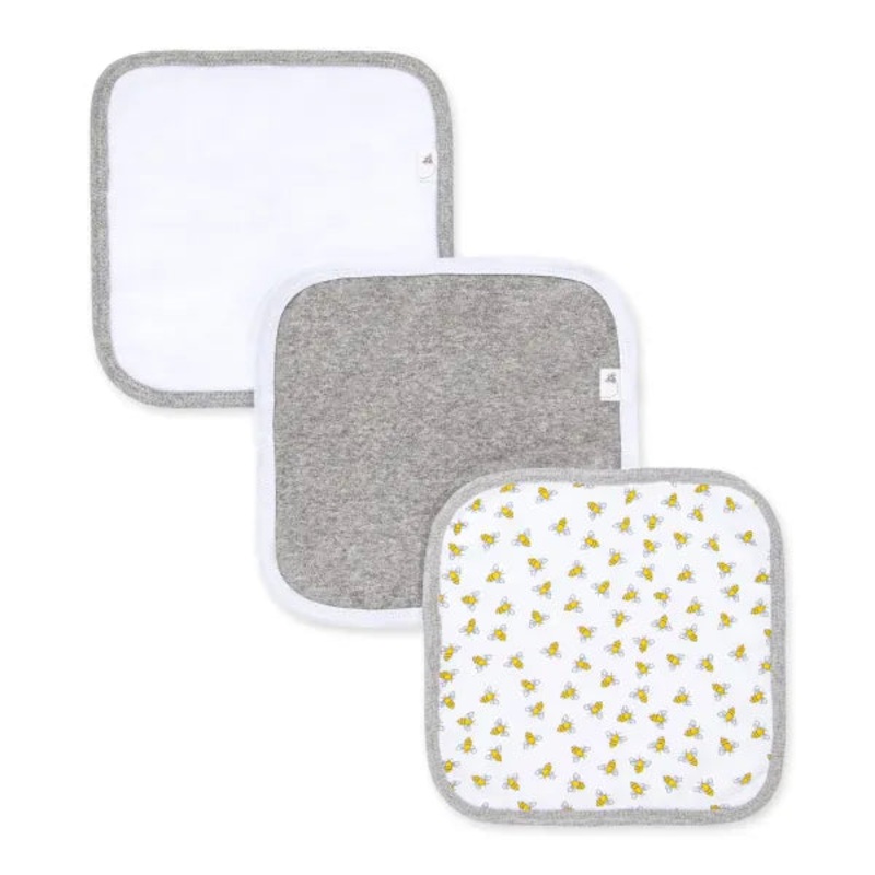 Burt’s Bees Baby Organic Washcloths 3 Pack Hello Moon
