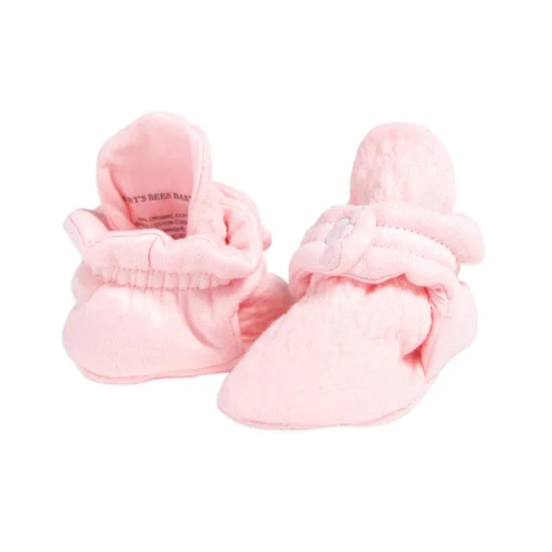 Burt’s Bees Baby Quilted & Solid Organic Cotton Booties 0-3 Months Quilted Heather Grey