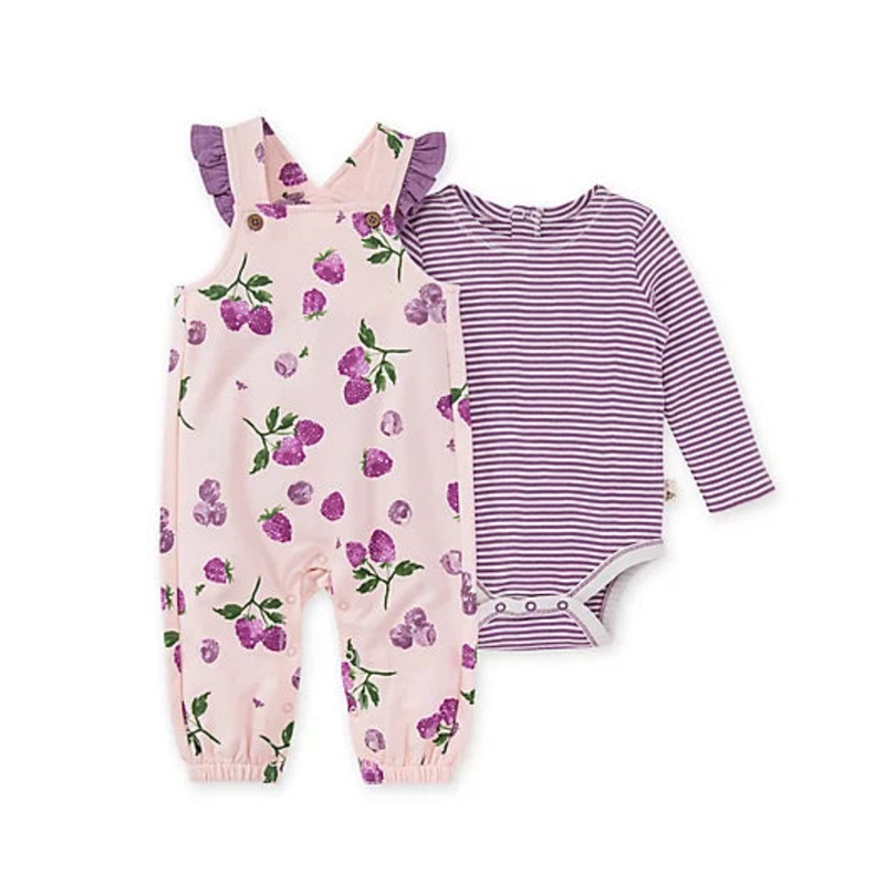 Burt’s Bees Baby Sweet Berry French Terry Jumpsuit & Bodysuit Set 3-6 Months