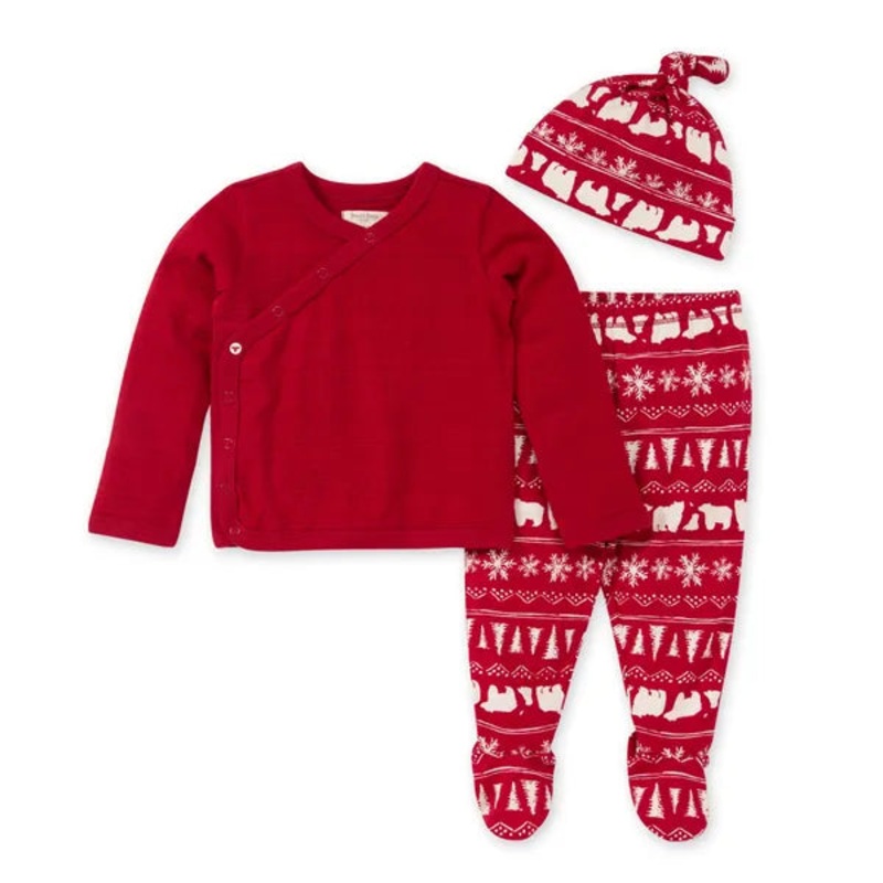 Burt’s Bees Baby Take Me Home Organic 3 Piece Set Newborn Kodiak Fair Isle
