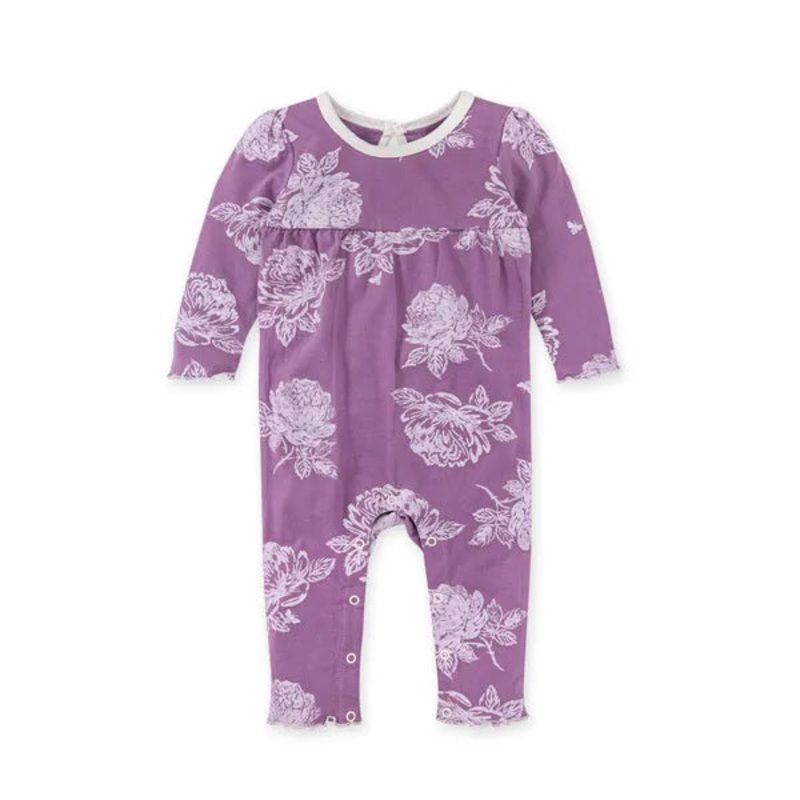 Burt’s Bees Baby Vintage Rose Ruffle Organic Cotton Romper Jumpsuit Newborn