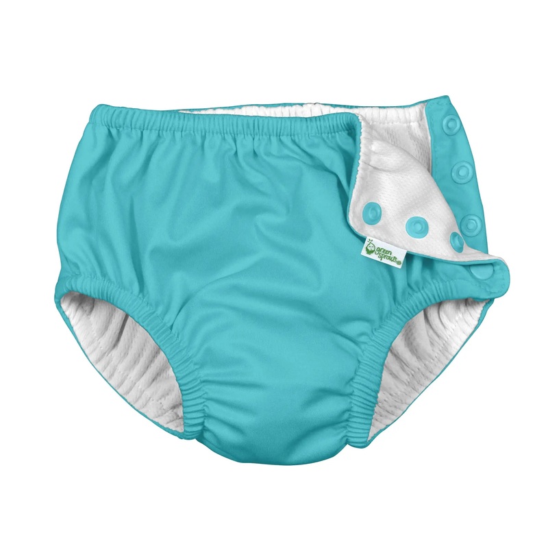 Green Sprouts Snap Reusable Swimsuit Diaper Aqua 12 Months
