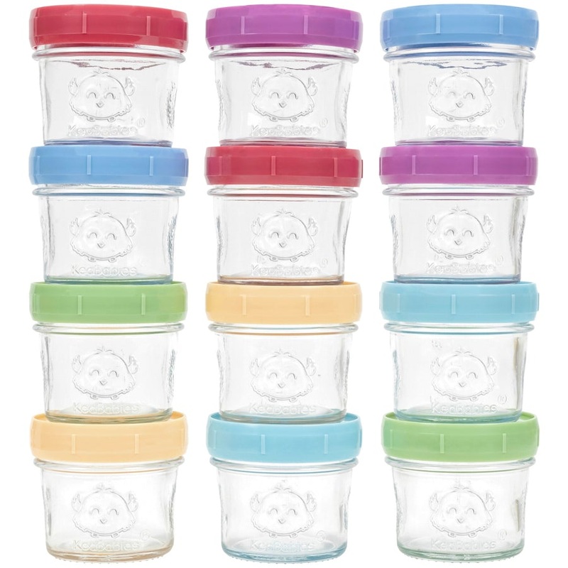 Keababies Glass Food Storage Jars Individual & 12 Pack Set of 12 Jars