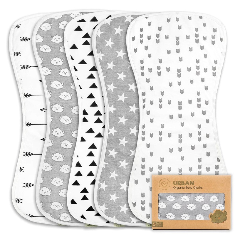 Keababies Organic & Muslin Burp Cloths 5 Pack URBAN Organic 5 Pack Constellation