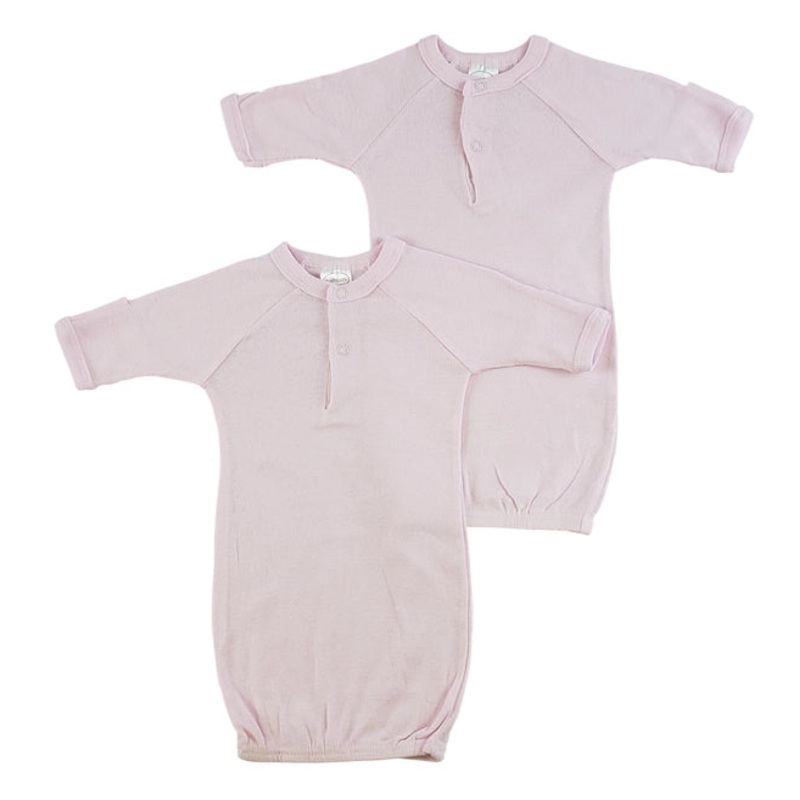 Bambini Preemie Solid Gown 2 Pack Blue Preemie