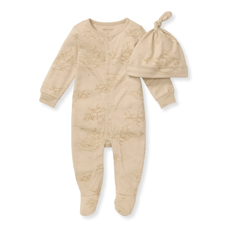 Burt’s Bees Baby Birds of a Feather Jumpsuit & Hat Set Newborn