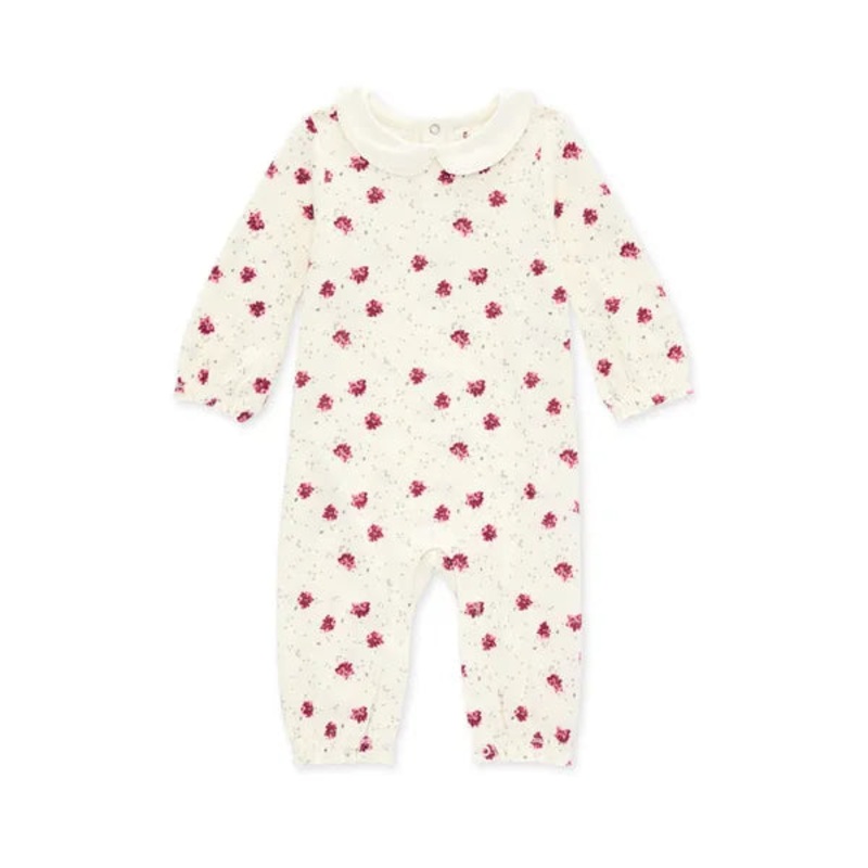 Burt’s Bees Baby Ditsy Poinsettia Organic Cotton Jumpsuit 0-3 Months