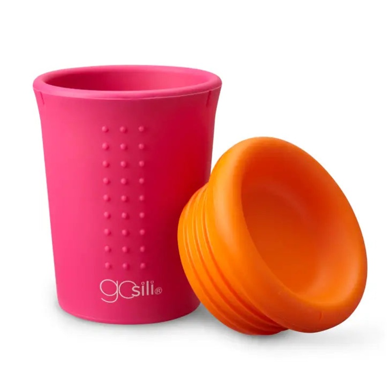 GoSili Oh! No Spill Cup Orange/Hot Pink