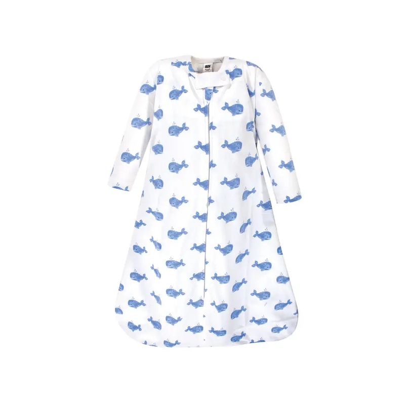 Hudson Baby Long Sleeve Cotton Jersey Sleeping Bag Blue Whale 0-6 Months