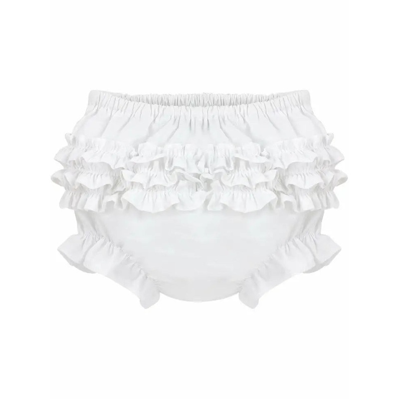 Julius Berger & Carriage Boutique Baby Ruffle Diaper Cover White Bloomers 18 Months