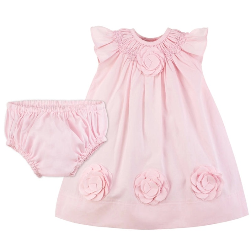Julius Berger & Carriage Boutique Classic Pink Cut Out Flowers Dress 12 Months