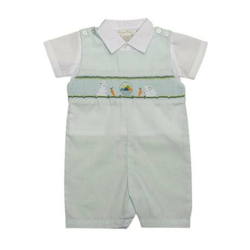 Julius Berger & Carriage Boutique Easter Bunnies 2 Piece Shortall Set 9 Months