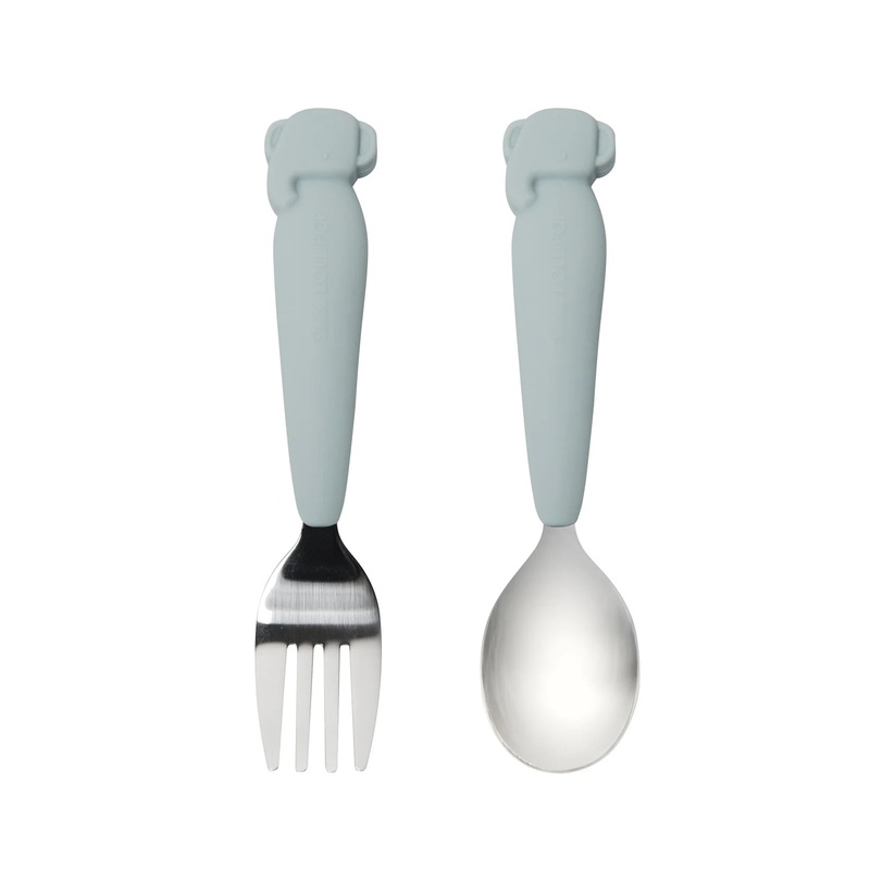 Loulou Lollipop Born to be Wild Kids Spoon and Fork Set Bunny