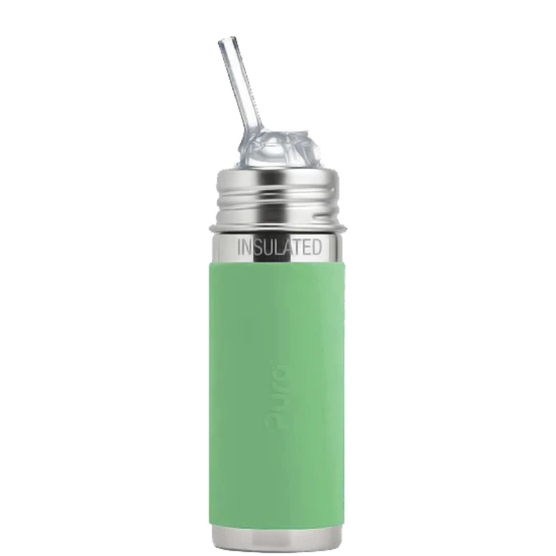 Pura Kiki Insulated Kiddo Straw Bottle 9oz Moss