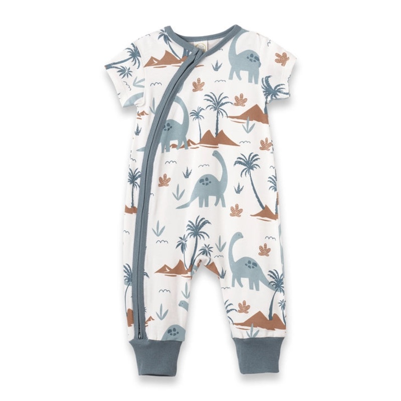 Tesa Babe Dino Isle Bamboo Zipper Romper 6-9 Months