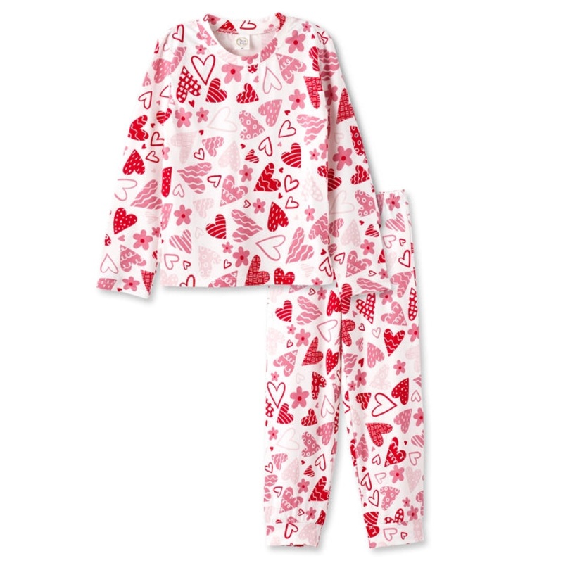 Tesa Babe Valentine Confetti Hearts Bamboo Pajama Set 4T