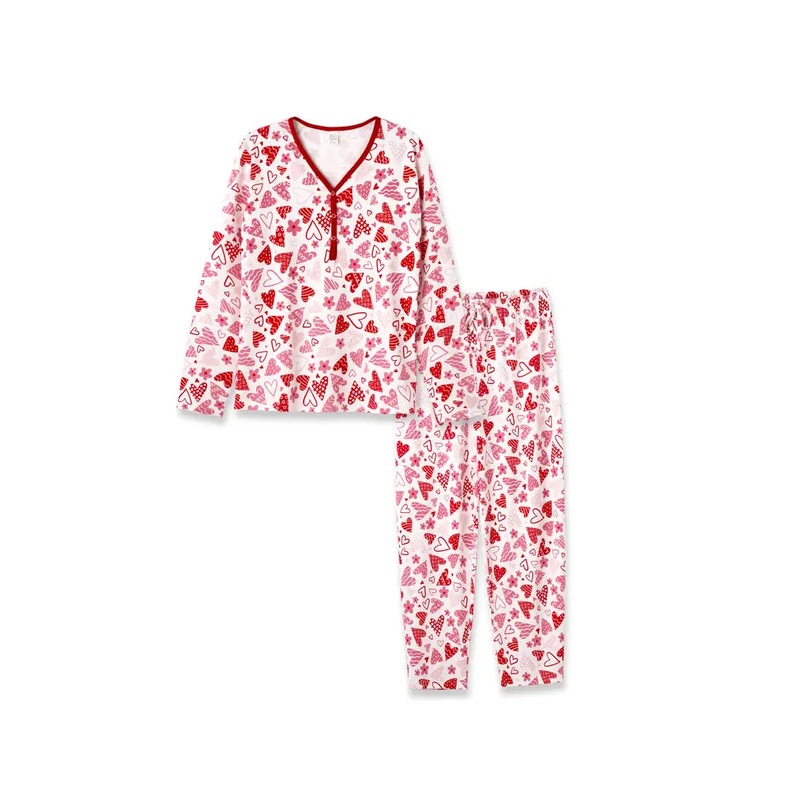 Tesa Babe Women’s Valentine Confetti Hearts Bamboo Pajama Set XS