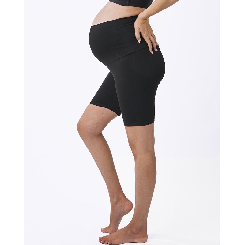 Black Maternity Cotton Bike Shorts XS 1P13B-#F-3