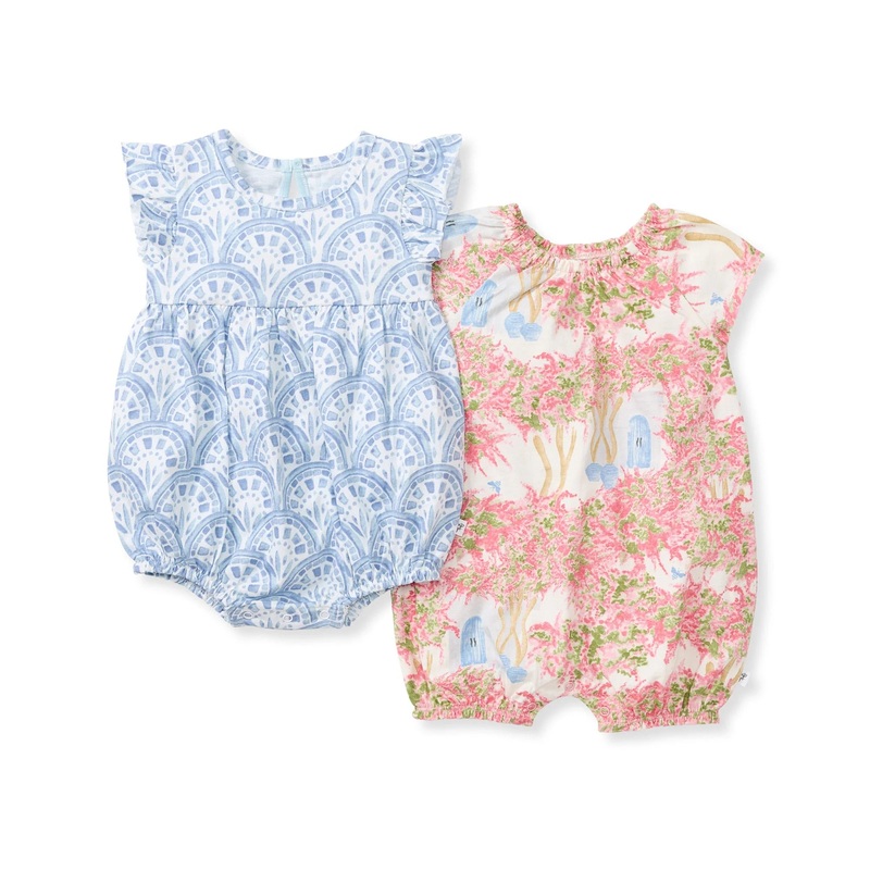 Burt’s Bees Baby Ocean Gems Romper 2 Pack 0-3 Months