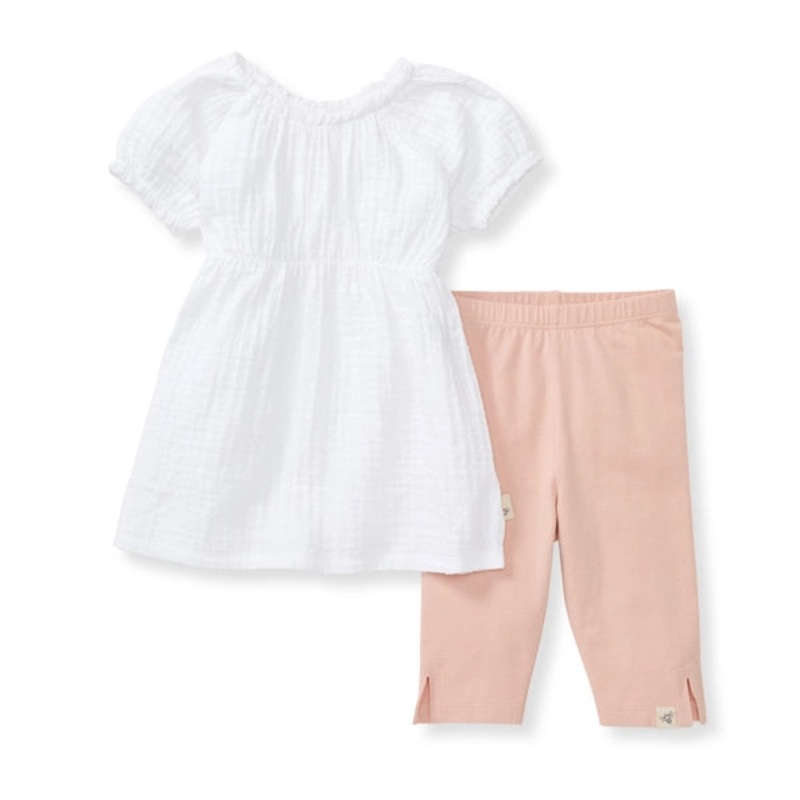 Burt’s Bees Baby Puff Sleeve Organic Top & Pants Set 0-3 Months