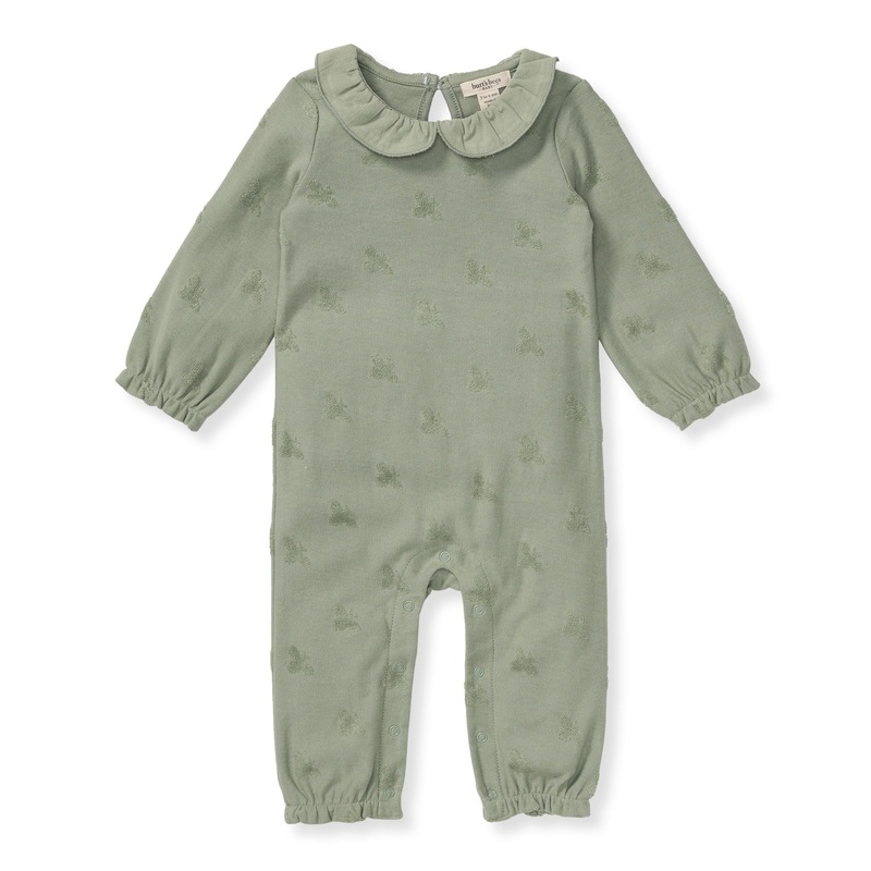 Burt’s Bees Baby Raised Terry Bee Jumpsuit 0-3 Months Marine Green