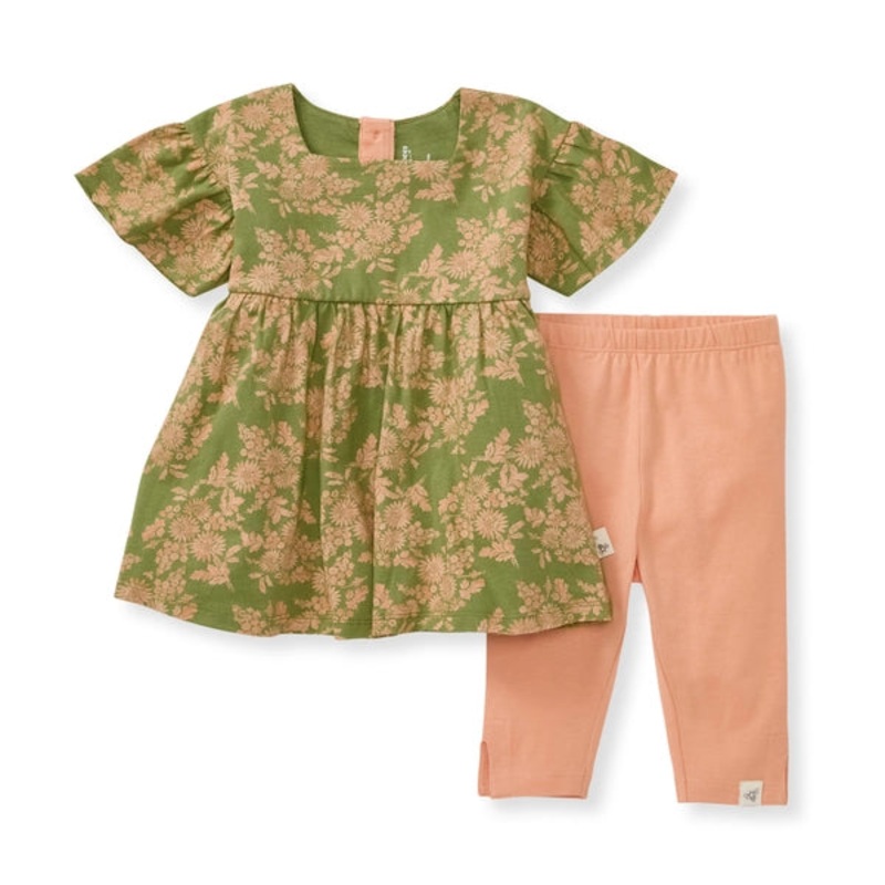 Burt’s Bees Baby Vibrant Garden Organic Top & Pants Set 0-3 Months