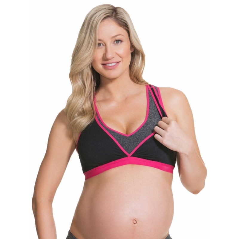 Cake Maternity Lotus Yoga Hands Free Pumping Bra (Fuchsia) XS