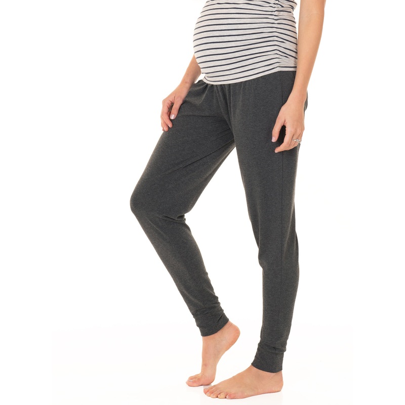 Comfy Maternity Lounge Pants – Charcoal Grey XS #F-5