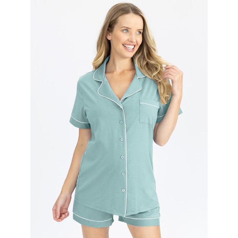Maternity and Nursing Pyjama set in Sage XS