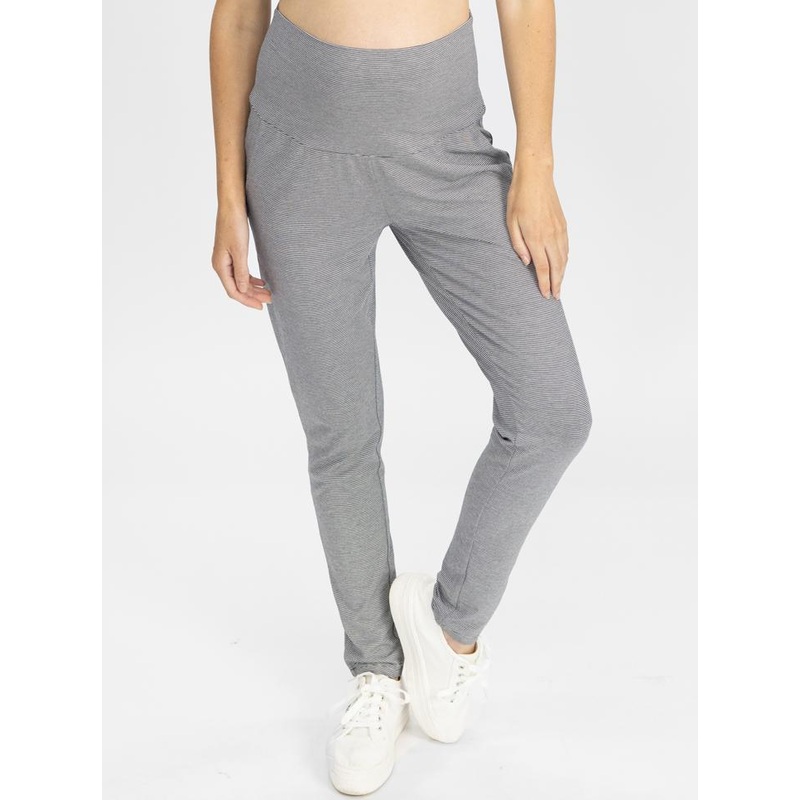 Maternity Comfy Pants in Thin Navy Stripes XS 9074G-#J-4