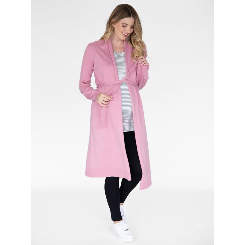 Maternity Long Knit Wool Blend Cardigan – Pink Pink XS/M N2300F-#J-13