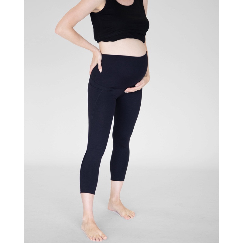 Maternity Workout Tight 3/4 Length Legging – Black XS 1P45SB-#F-7