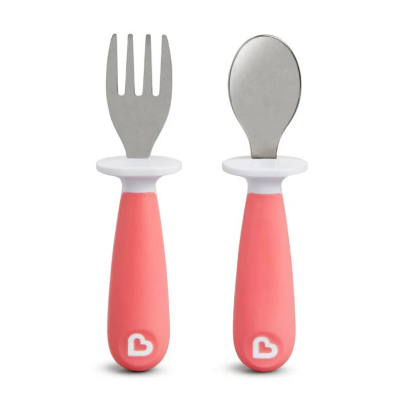 Munchkin Raise Toddler Fork & Spoon Set Light Purple