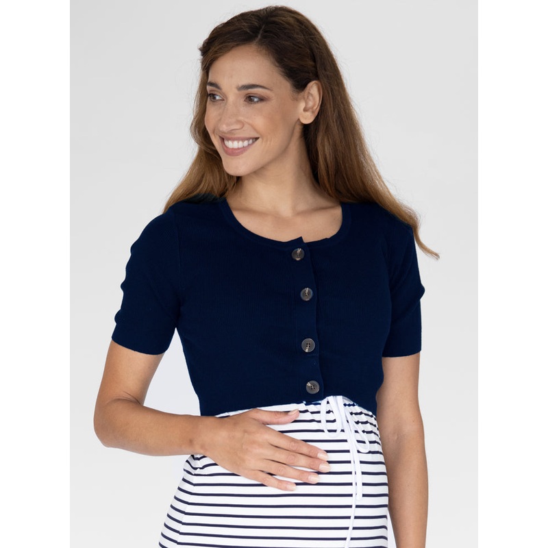 Short sleeve Maternity and Postnatal Cardigan in Navy XS Navy N2448C