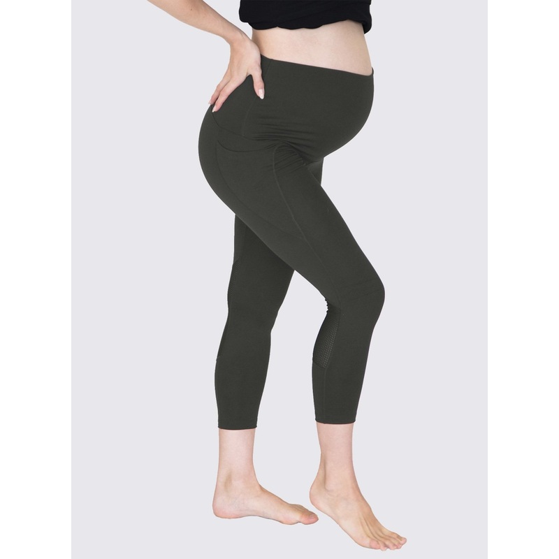 3/4 Length Maternity Workout Legging – Olive Green XS 1P45SGR-#E-4