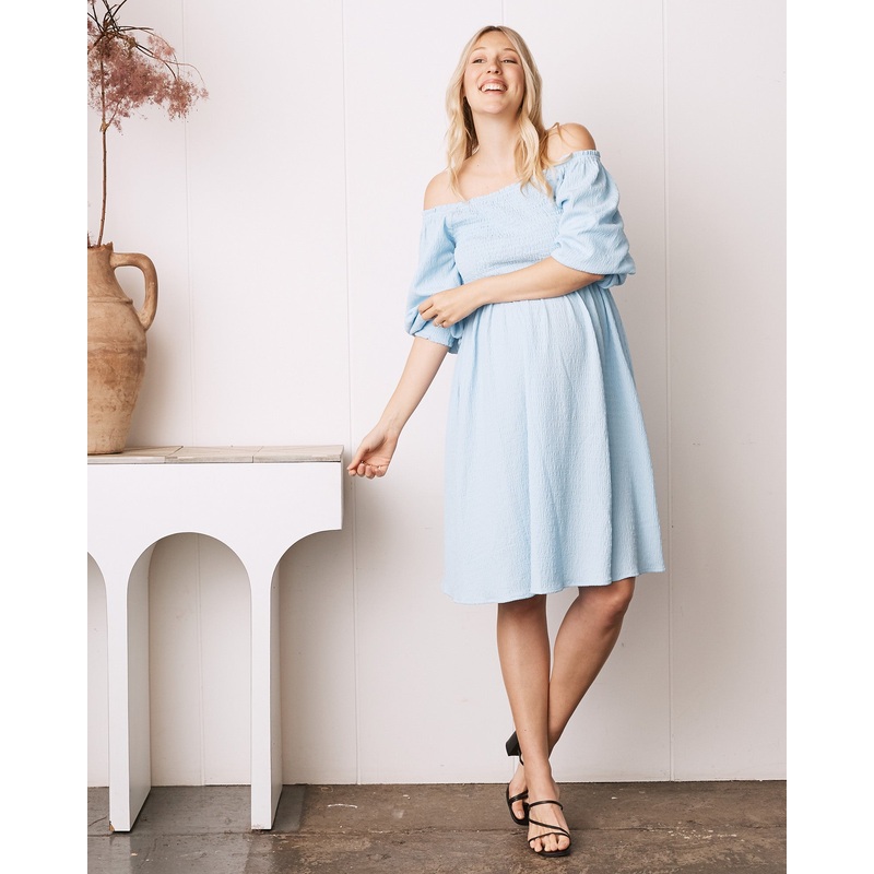 Avery Baby Shower Smock Dress in Blue XS 850BLU-#C-2