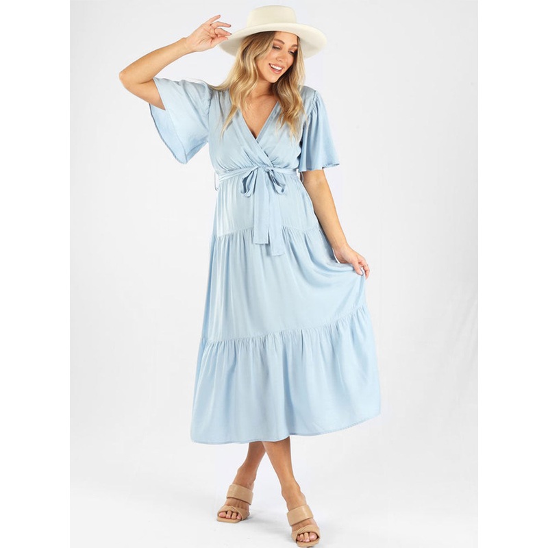 Cara  Blue Baby Shower Maternity Dress XS 8335BLU