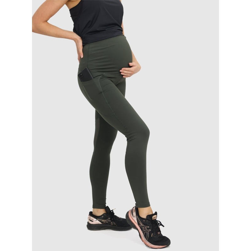 Full length Active Maternity Leggings – Khaki Khaki XS 68cm-#F-8