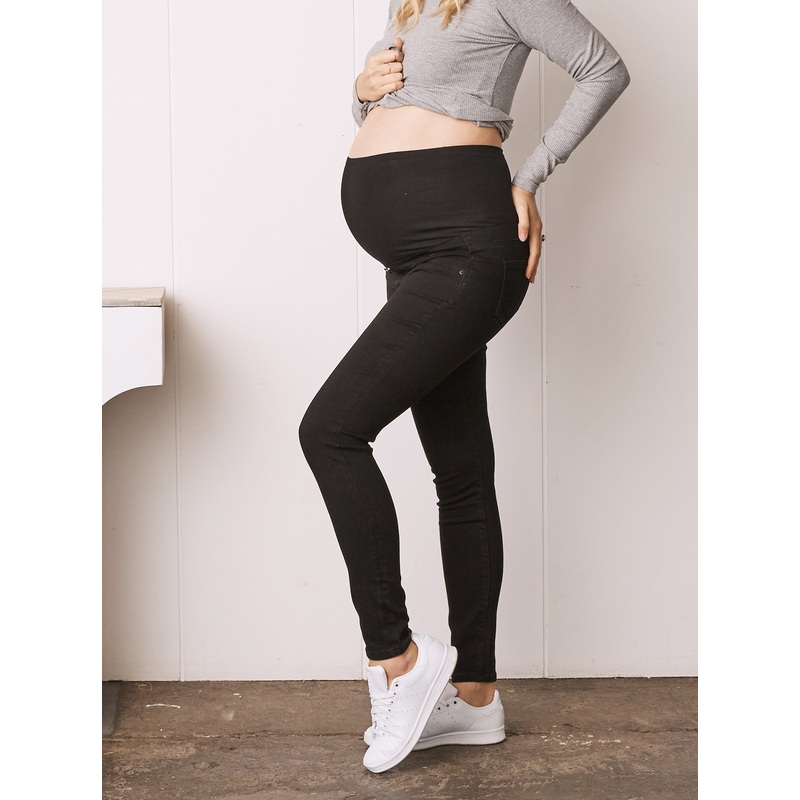 Julie Over the Bump Skinny Maternity Denim Jeans Black XS