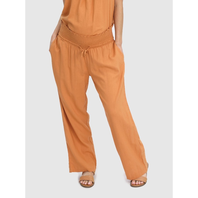 Linen Maternity Pant in Orange XS 988OR-#E-3