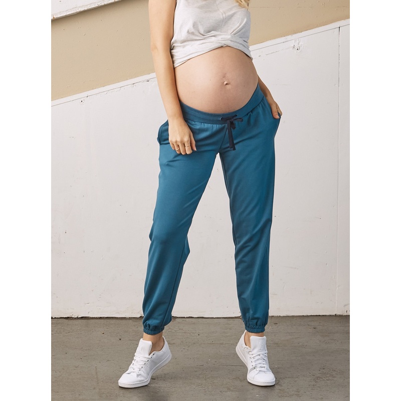 Low Waist Maternity Jogger/Lounge Pants- Teal Blue XS