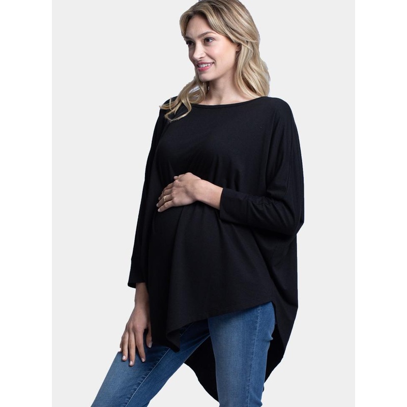 Maternity Loose Fit Oversize Tee – Black S/M N76B