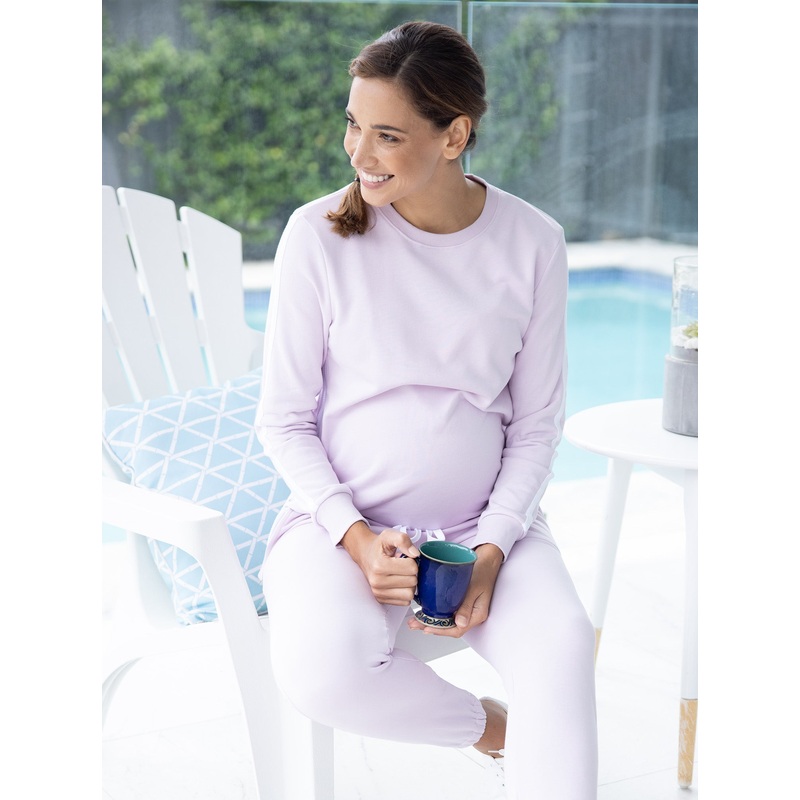 Maternity Sweatshirt in Lilac XS N218LY-#J-11