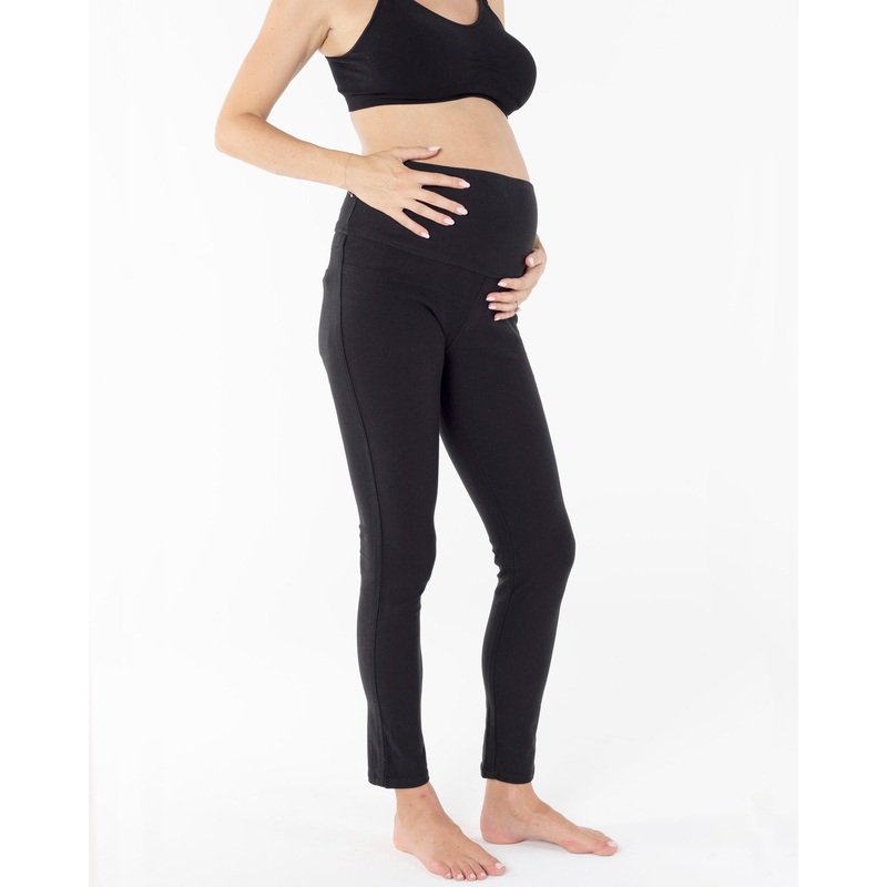 Tamara Fitted Maternity Black Cotton Pant XS 28″