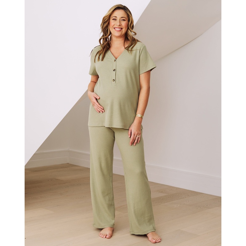2-Piece Steffie Maternity Loungewear set – Sage Green XS